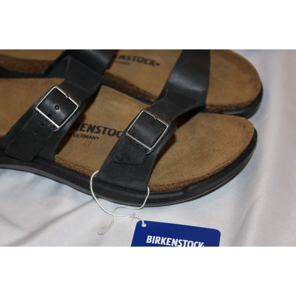 NEW Birkenstock Unisex Sierra CT Black Oiled Leather Sandals‎ Narrow EU 42 US 9